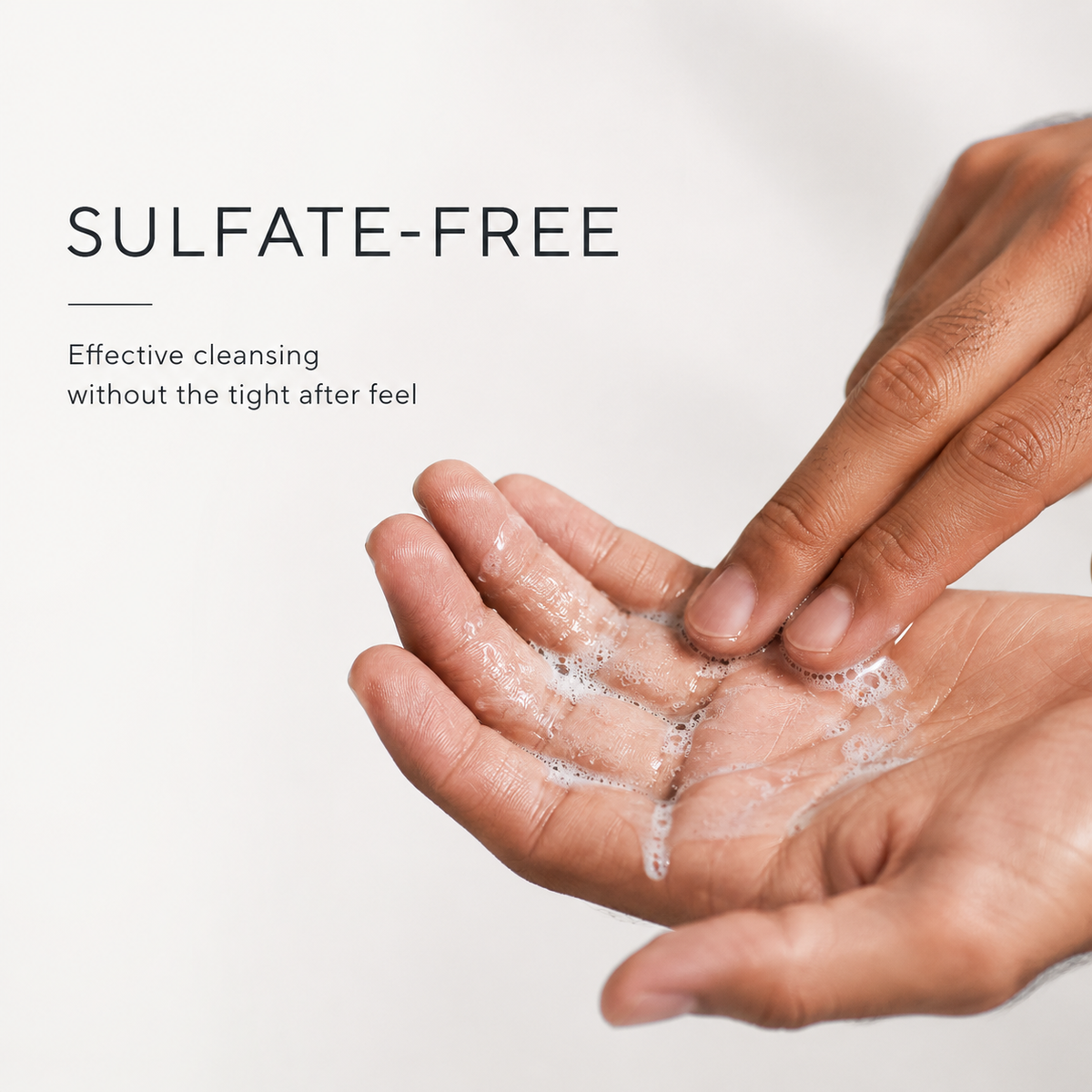 Sulfate-free — low-foam gel in hand